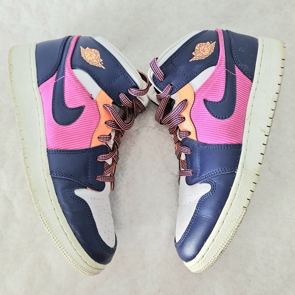 Air Jordan 1 Regency Purple Fire Pink Nike High Top Sneakers